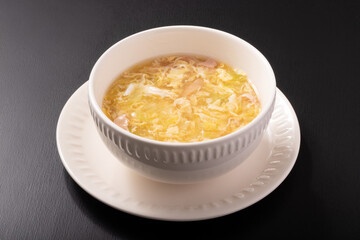 白菜とベーコンのあんかけ卵スープ