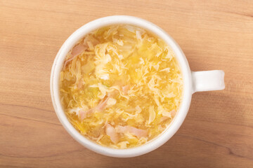 白菜とベーコンのあんかけ卵スープ