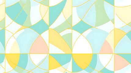 soft color squares and circles shapes geometric pattern design poster background