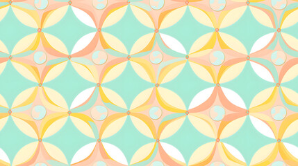 soft color squares and circles shapes geometric pattern design poster background