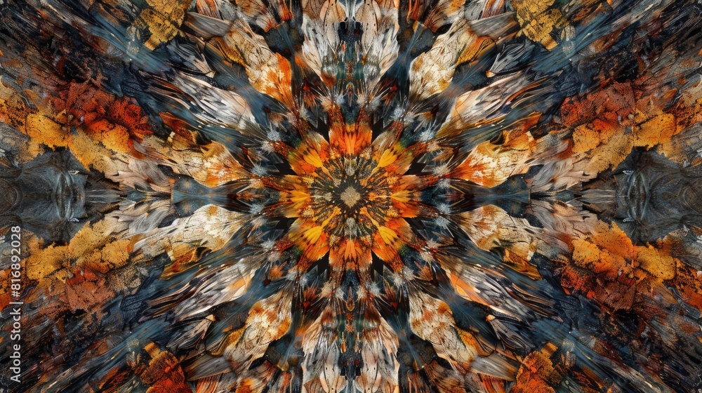 Poster beautiful and unique multicolor kaleidoscope texture with abstract design
