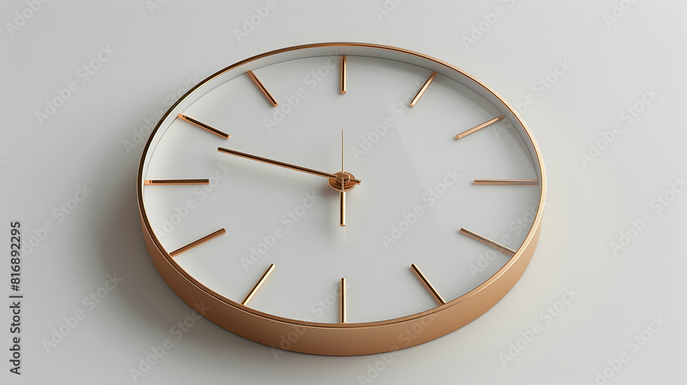 Poster a modern clock isolated on a white background symbolizing time management productivity and business 