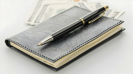 Photo realistic checkbook isolated on white background for finance banking or personal finance themed content   concept of financial transactions, banking, and money management