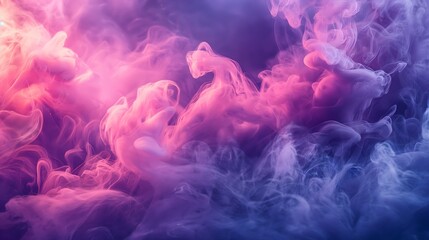 Fototapeta premium Elegant Pink and Purple Smoke Swirls - Abstract Silk Waves in Vibrant Colors for Creative Backgrounds, and Design Inspiration - Dynamic Ink Motion, Smooth Curvy Shape Fluid Background, New Wallpaper