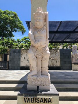 ancient history character sculpture of Wibisana Vibhishana from Ramayana in bali indonesia