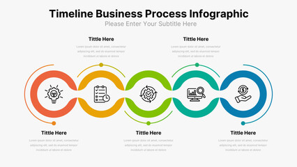 Timeline business infographic process template