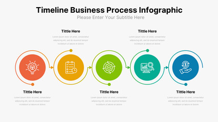 Timeline business infographic process template