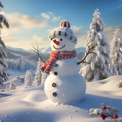 Obraz premium snowman on the snow