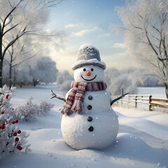 Obraz premium snowman in the forest