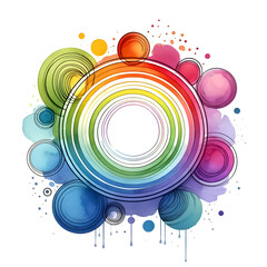 Fototapeta premium An illustration for pride month, Rainbow circle, rendered in watercolor style.