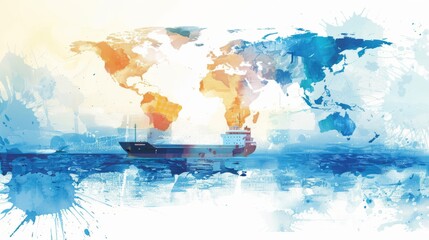 World maritime day vector with copy space