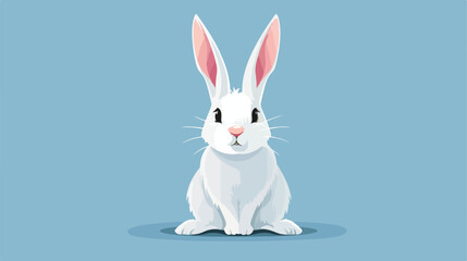 Funny white rabbit Sitting Down style vector design