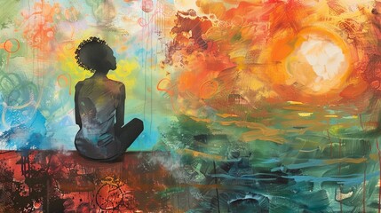 Symbolic illustration of trauma recovery. the journey from struggle to resilience