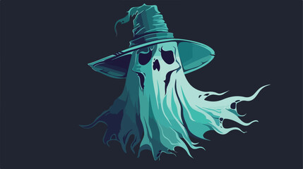 Ghost vector with hat style vector design illustration