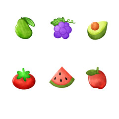 set of fruits and vegetables