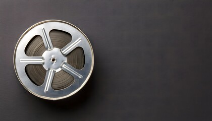 Obraz premium Film reel on black background