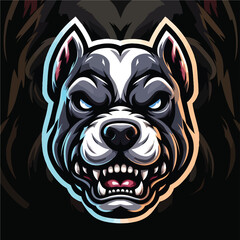 Mascot pitbull logo for gaming