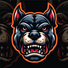 Mascot pitbull logo for gaming