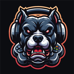 Fototapeta premium Mascot pitbull logo for gaming