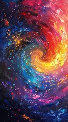 Gazing into the mesmerizing vortex of colors, one is captivated by the swirling hues that seem to...