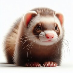 Fototapeta premium ferret on white background
