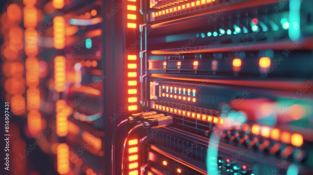 Aufkleber server room, data,.concept of big data storage and cloud computing technology.