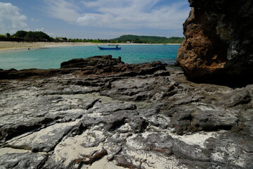 rocks and sea. tropical beach. 