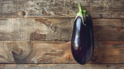 Eggplant placed on a wooden surface