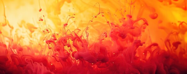 Obraz na płótnie Canvas Fiery red and orange abstract splash background.