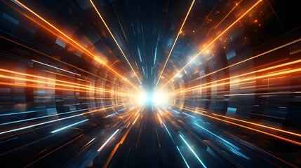 Digital technology abstract future tunnel poster background