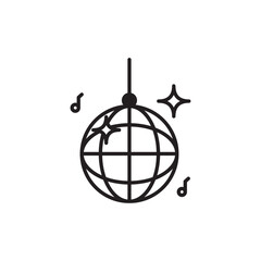 Disco Ball icon design with white background stock illustration