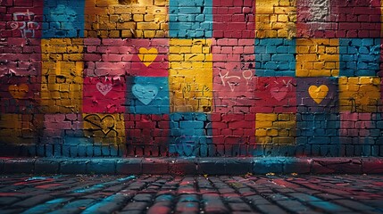 brick wall with a piece of street art that has inspired social action or change, demonstrating the potential of street art to make a real-world impact.illustration