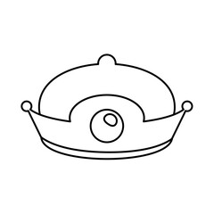 Flat Crown Lines Style Vector Doodle