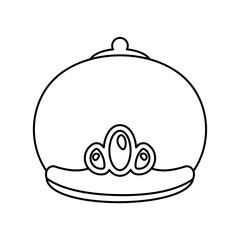 Flat Crown Lines Style Vector Doodle