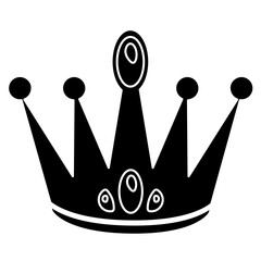 Black icon Flat Crown Vector Design