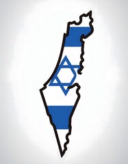 Map of Israel with flag inside