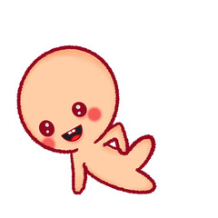 Brown Cookie Doll is exercising.