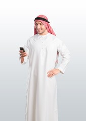 Arab eastern man use mobile phone