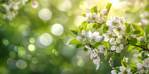 Springtime Beauty: Blossoming Flowers in a Sunlit Garden
