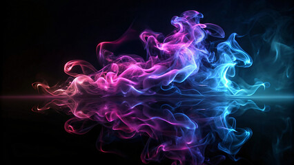 Neon smoke on black background