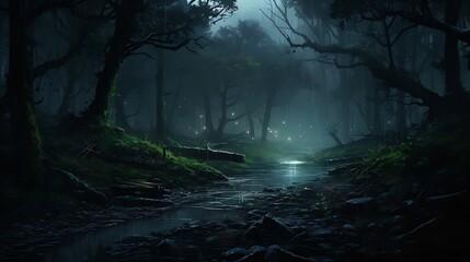 Enchanted Rain: Nighttime Rainfall in the Jungle
