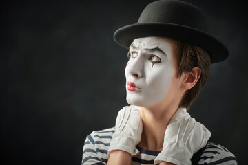 sad tired mime