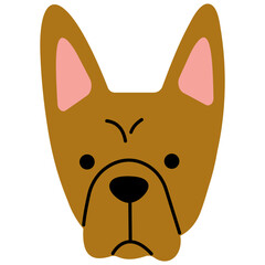 Thai Ridgeback head cute on a white background, vector illustration.