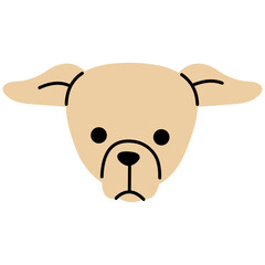 Fototapeta premium Greyhound head cute on a white background, vector illustration.