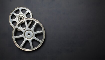 Obraz premium Background image with cinema film and film reel