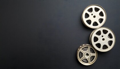 Obraz premium Background image with cinema film and film reel