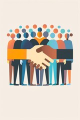Obraz premium Handshake illustration symbolizing happy friendship for friendship day.