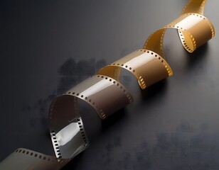 Roll of film in a black background