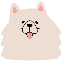 Samoyed head cute, png illustration.