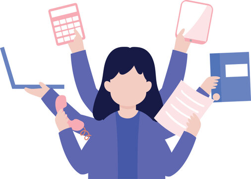 The girl is multi-tasking.